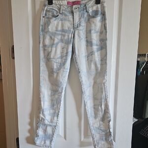 GLO Jeans Blue Skinny Distressed Ankle-Length
